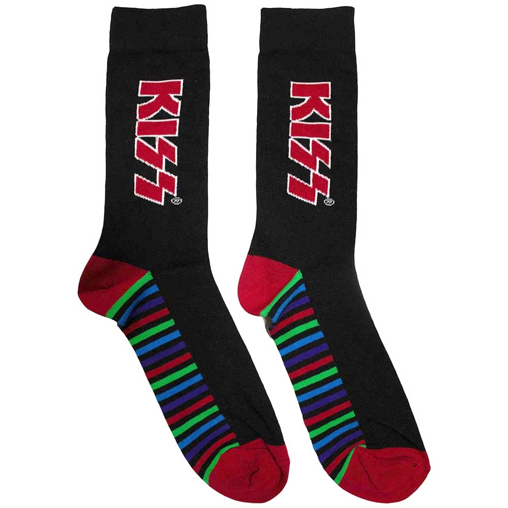 Kiss - Red Logo & Stripes Socks - EU 39-45 - Black